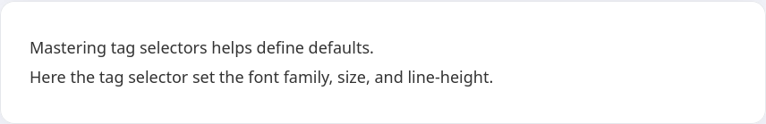 Result of the tag selector