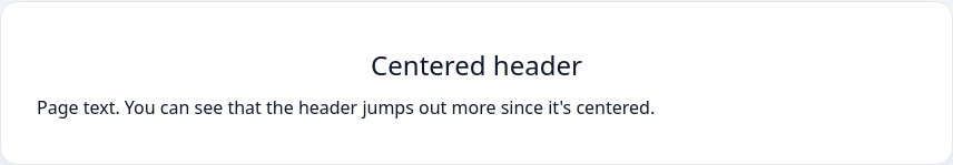 Heading centered over body text