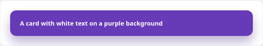 Card with white text on a purple background
