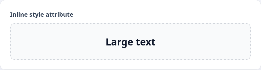 Result of applying an inline style