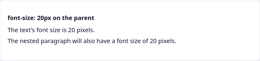 Наследование размера шрифта