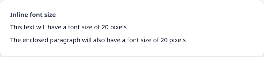 Result of inline font size